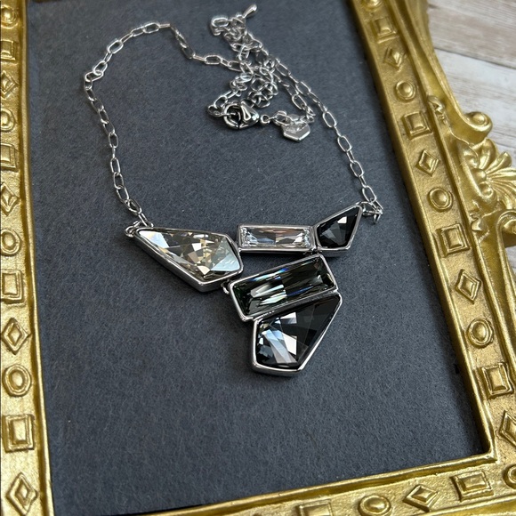 Touchstone by Swarovski Silver Geometric Crystal Necklace - Picture 6 of 8